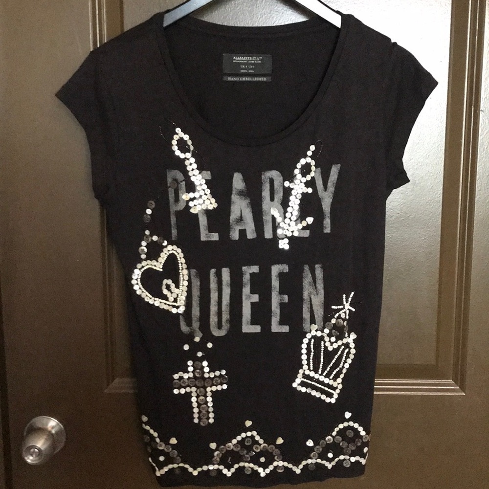All Saints black “Pearly Queen” tee